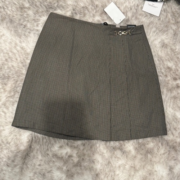 Grey plaid pleat mini skirt - Picture 1 of 2